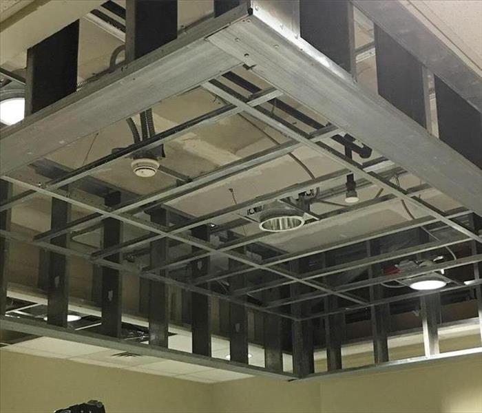 ceiling after damage was removed